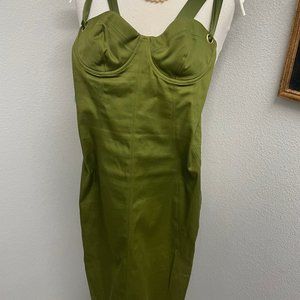 MARCIANO Paris Mini Tube Lace green Dress Sz 6